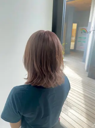 セミロング カラー 透明感/血色カラー/ 似合せレイヤー/ゆいのヘアスタイル