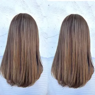 セミロング レイヤーカット✂️ 若葉のヘアスタイル