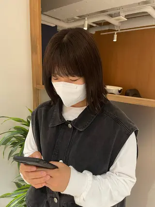 ミディアム mei｜顔まわり ×透明感カラーのヘアスタイル