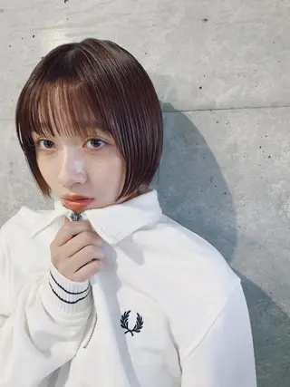 ショート カラー ボブパーマコテ巻き風 パーマNo1深江秀平のヘアスタイル