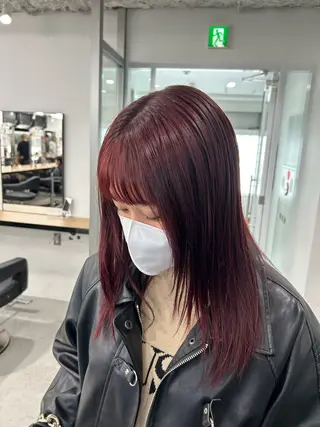 セミロング カラー 愛結 暖色カラー🎀🩰のヘアスタイル