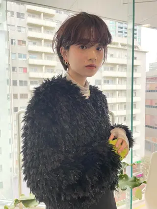 ショート カラー パーマ レイヤー／似合わせ TAKUYAのヘアスタイル