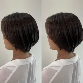 ショート 韓国風骨格カット 艶カラー🩶髙林夏美のヘアスタイル