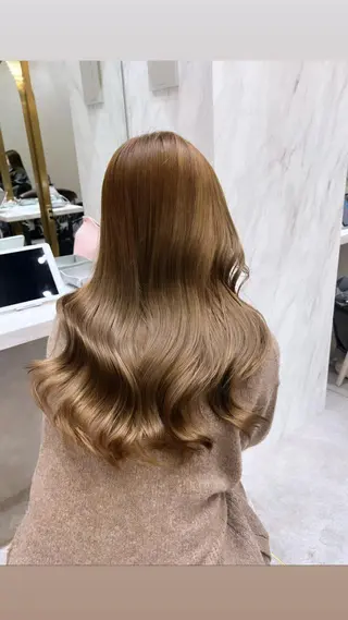 ロング カラー ヘアアレンジ ARIA💎縮毛矯正 ブリーチ💎複雑履歴のヘアスタイル