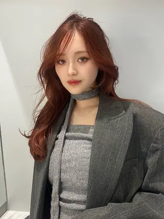 ロング カラー 柔らかブラウン/顔周 りレイヤー♡ユウシのヘアスタイル