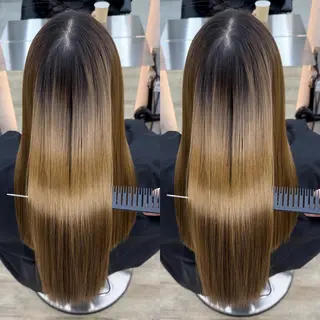 セミロング 縮毛/レイヤー 韓国/橋口のヘアスタイル