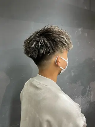 ショート カラー パーマ メンズ アイブロウ 京都駅メンズカット/ パーマ/Keigoのヘアスタイル