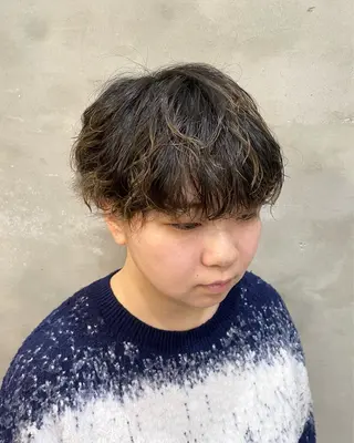 ショート パーマ 【ピンク/韓国ヘア/ ヘアセット】亜海のヘアスタイル