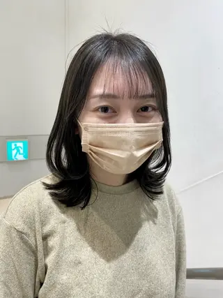 セミロング カラー ✨くびれスタイル✨️ 戸嶋穂乃香のヘアスタイル