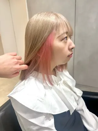 ミディアム カラー ベージュ🧸🤎/ブ リーチ/あかね🕊️のヘアスタイル