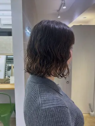 ミディアム パーマ ボブ/ミディアム/表 参道/美容師♡ゆいかのヘアスタイル