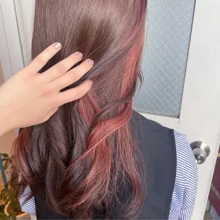 ロング カラー ヘアアレンジ なつき/艶ピンク/ girly hairのヘアスタイル