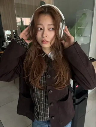 ロング ふちゃく はるなのヘアスタイル