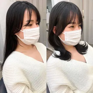 ミディアム Misaki /ボブ/縮毛矯正のヘアスタイル