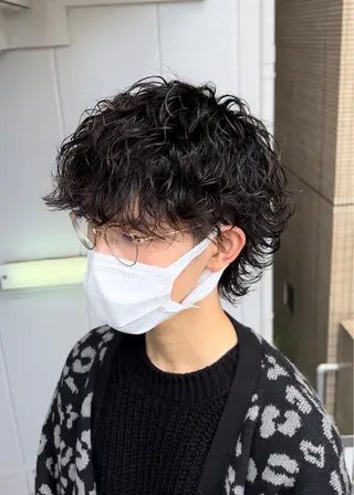 パーマ メンズ 曲がる縮毛矯正 LIBER 　岩名のヘアスタイル