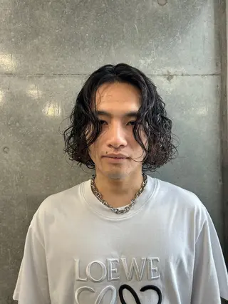 パーマ メンズ カズキ🌼曲がる縮毛 ／くせ毛パーマのヘアスタイル