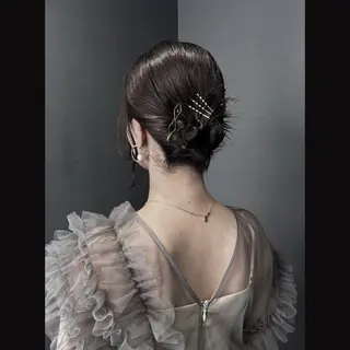 ミディアム 彩名/透明感カラー/ ボブ/レイヤーカットのヘアスタイル