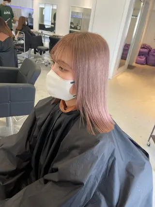 セミロング カラー 店長　MANAMI ／ブリーチ／骨格ボブのヘアスタイル