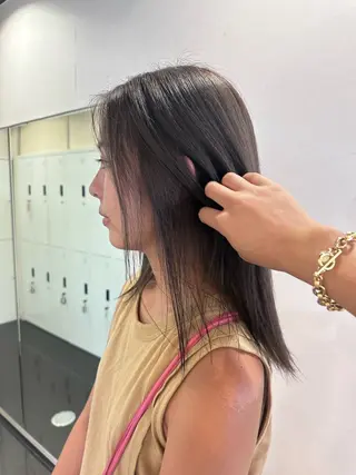 セミロング カラー ブリーチカラー/ベー ジュ/Hono🦖のヘアスタイル