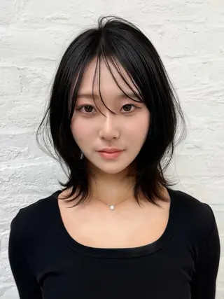 ミディアム 韓国ヘア/顔周り ヘアセット/加藤優里のヘアスタイル