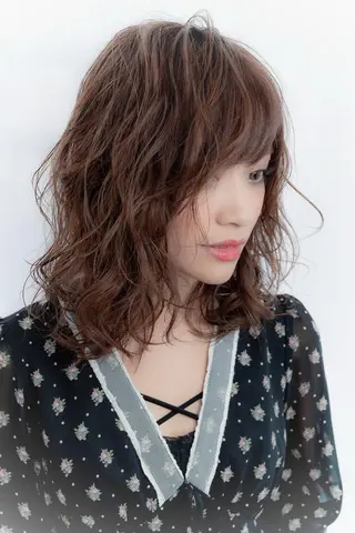 セミロング カラー パーマ ヘアアレンジ 松下 倫子のヘアスタイル
