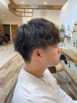 ショート パーマ メンズ カット特化型 美容師/栗本のヘアスタイル