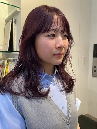 セミロング カラー 永田 愛莉のヘアスタイル