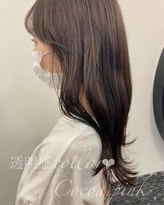 セミロング カラー レイヤー/顔周り 田山　穂波のヘアスタイル