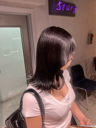 ミディアム カラー NANAMI🩵 大人可愛い韓国ヘアのヘアスタイル