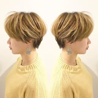ショート カラー ショートヘア💫 ハイトーン西田拓馬のヘアスタイル