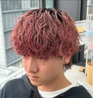 ショート カラー パーマ メンズ キッズ 栄💗レイヤーカット ｜韓国風｜haruのヘアスタイル