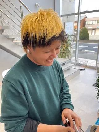 ショート カラー メンズ 石原圭悟 /ショート/艶カラーのヘアスタイル