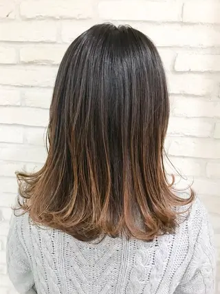 ミディアム カラー 横浜🍒ルーツカラー エクステ／RIEのヘアスタイル