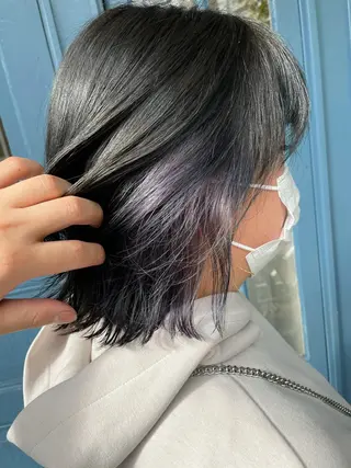 ミディアム ブリーチ毛矯正.髪質 改善.髪にドラマをのヘアスタイル