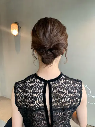 ミディアム ヘアアレンジ ブリーチ/アレンジ 天満/chihiroのヘアスタイル