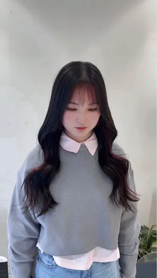ロング カラー 💖大人韓国ヘア💖 韓国艶カラー【銀座】のヘアスタイル
