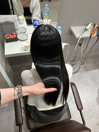 ロング 韓国風✨髪質改善✨ 縮毛矯正✨松浦知奈美のヘアスタイル