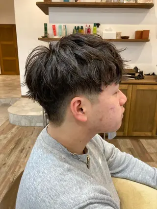 ショート パーマ メンズ カット特化型 美容師/栗本のヘアスタイル