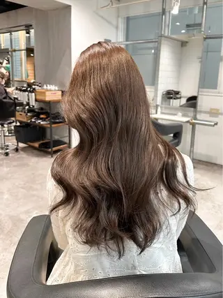 ロング カラー 韓国風艶髪🎀 暖色カラー🤍のヘアスタイル