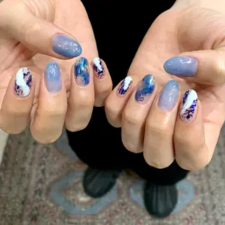 ネイル 0203ムニムサン 💙Sayakaのネイルデザイン