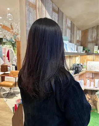 カラー 暗髪★校則問題無し 艶カラー★ココのヘアスタイル