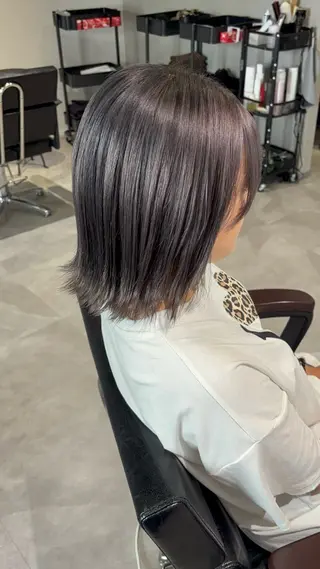 ミディアム 長尾ゆりの/ボブ/ ベージュ/ハイトーンのヘアスタイル