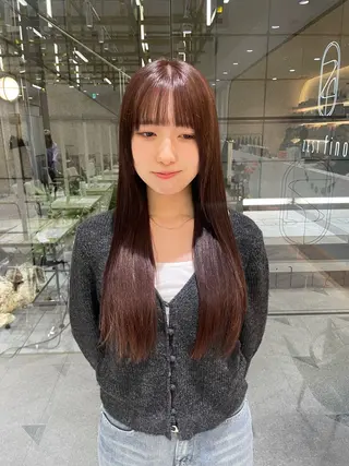 ロング カラー 透明感カラー/ 縮毛矯正/ユイ☆彡のヘアスタイル