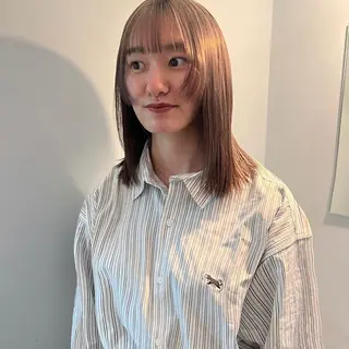 ミディアム カラー 舟橋耀/ブリーチカラ ー/レイヤーカットのヘアスタイル