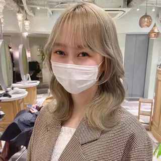 ロング カラー 木屋元一/透明感 /前髪/韓国ヘアのヘアスタイル