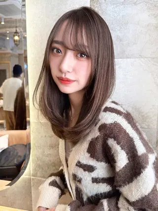セミロング カラー ヘアアレンジ ツヤ髪になりたい方へ 🩷柴田知亜希のヘアスタイル