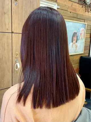 ミディアム ちぐさ/暖色/ ワンカラー🤍のヘアスタイル