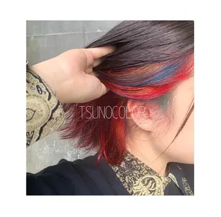 ショート カラー GARU-ガル-所属・TSUNO🦖 派手髪/オタク美容師のヘアスタイル