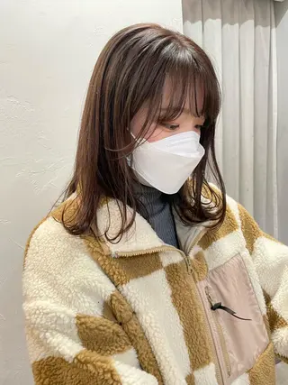 ミディアム カラー 小顔レイヤー×コンパ クトボブ/林隆平のヘアスタイル