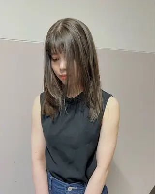 セミロング カラー 樫原裕二/レイヤー カット/透明感カラーのヘアスタイル